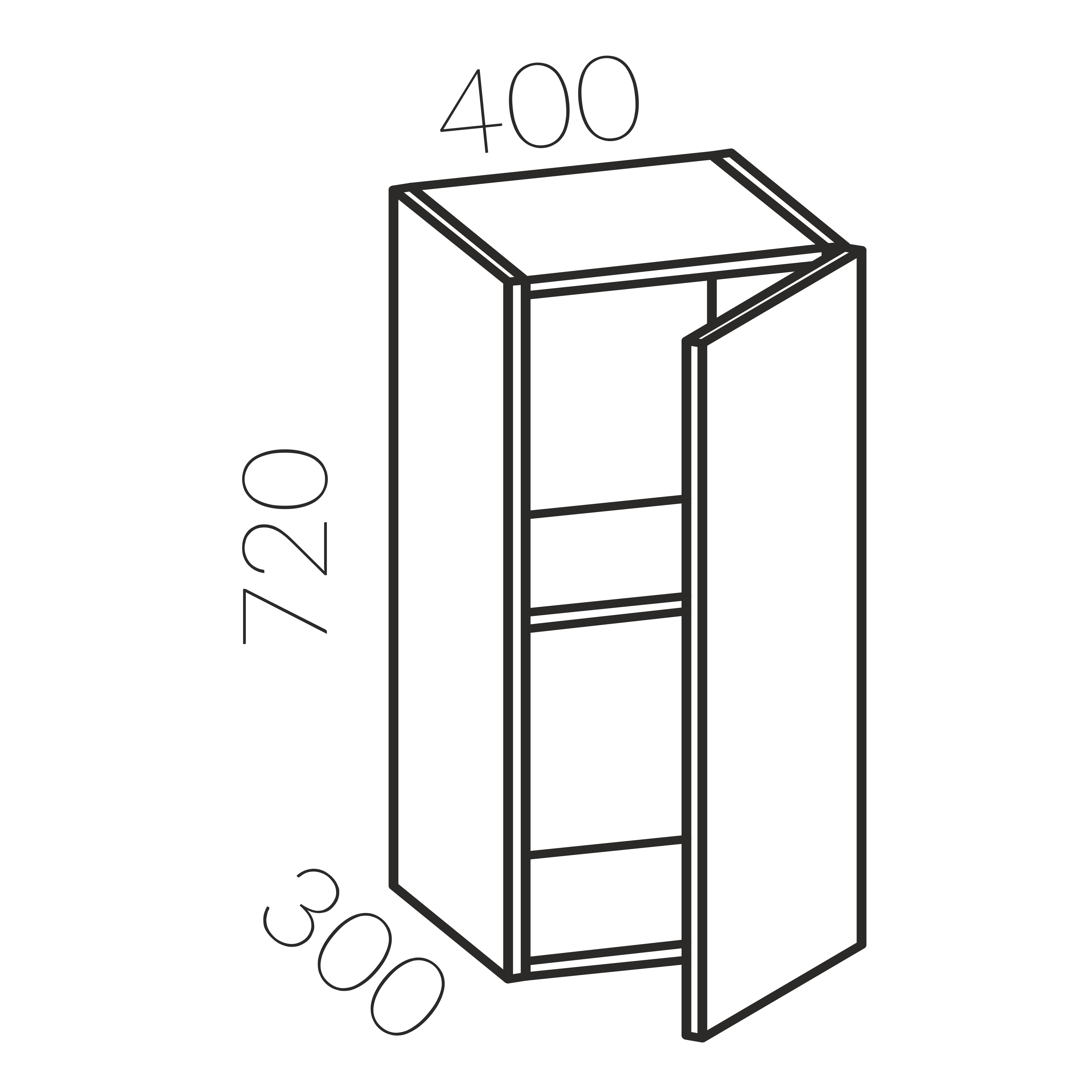 Шкаф навесной 400 (Бонита)